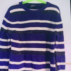 A.P.C. Purple and Black Striped Sweater